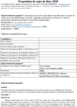 Proposition de sujet de thèse 2018