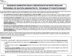 EXIGENCES COMPL&Egrave;TES POUR L'OBTENTION D'UN POSTE R&Eacute;GULIER PERSONNEL DE SOUTIEN ADMINISTRATIF, TECHNIQUE ET PARATECHNIQUE
