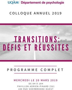 COLLOQUE ANNUEL 2019 - PROGRAMME COMPLET MERCREDI LE 20 MARS 2019 DE 8H À 18H PAVILLON ADRIEN-PINARD (SU) 100 RUE SHERBROOKE OUEST - UQAM