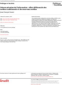Démocratisation de l'information : effets différenciés des médias traditionnels et des nouveaux médias - Érudit