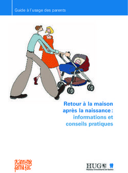 Retour à la maison après la naissance : informations et conseils pratiques - Guide à l'usage des parents