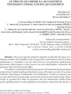 LE DÉNI DE GROSSESSE À L'ADOLESCENCE PREGNANCY DENIAL DURING ADOLESCENCE