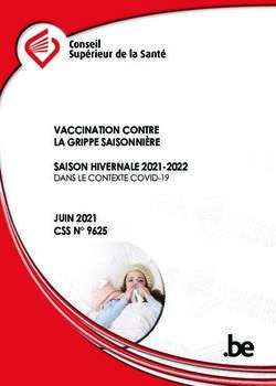 VACCINATION CONTRE LA GRIPPE SAISONNIÈRE SAISON HIVERNALE 2021-2022 - DANS LE CONTEXTE COVID-19