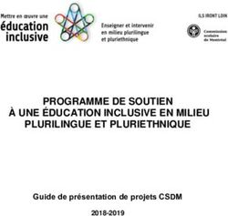 PROGRAMME DE SOUTIEN À UNE ÉDUCATION INCLUSIVE EN MILIEU PLURILINGUE ET PLURIETHNIQUE - Guide de présentation de projets CSDM
