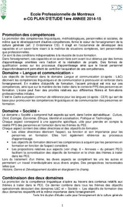 Ecole Professionnelle de Montreux e-CG PLAN D'ETUDE 1ère ANNEE 2014-15