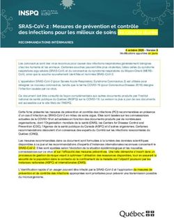 SRAS-COV-2 : MESURES DE PRÉVENTION ET CONTRÔLE DES INFECTIONS POUR LES MILIEUX DE SOINS DE COURTE DURÉE - L'INSPQ