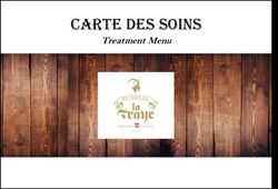 CARTE DES SOINS Treatment Menu - Refuge de la Traye