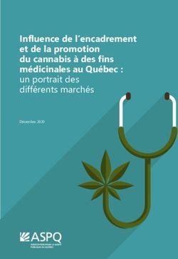Influence de l'encadrement et de la promotion du cannabis à des fins médicinales au Québec : un portrait des différents marchés