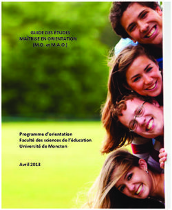 GUIDE DES ÉTUDES MAÎTRISE EN ORIENTATION - (M.O. et M.A.O.) - Programme d'orientation Faculté des sciences de l'éducation Université de Moncton ...