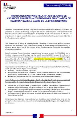 PROTOCOLE SANITAIRE RELATIF AUX SEJOURS DE VACANCES ADAPTEES AUX PERSONNES EN SITUATION DE HANDICAP DANS LE CADRE DE LA CRISE SANITAIRE