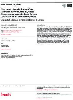 Cinq cas de n&eacute;onaticide au Qu&eacute;bec Five cases of neonaticide in Qu&eacute;bec Cinco casos de neonaticidio en Quebec Cinco casos de infantic&iacute;dio no Quebec ...