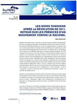 LES NOIRS TUNISIENS APR&Egrave;S LA R&Eacute;VOLUTION DE 2011. RETOUR SUR LES PR&Eacute;MICES D'UN MOUVEMENT CONTRE LE RACISME - EUROMESCO