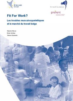 FIT FOR WORK? LES TROUBLES MUSCULOSQUELETTIQUES ET LE MARCHÉ DU TRAVAIL BELGE - STEPHEN BEVAN ROBIN MCGEE TATIANA QUADRELLO