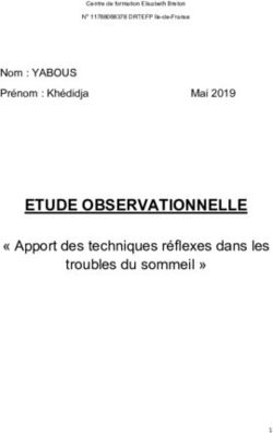 ETUDE OBSERVATIONNELLE - " Apport des techniques réflexes dans les troubles du sommeil " - Centre de formation Elisabeth Breton