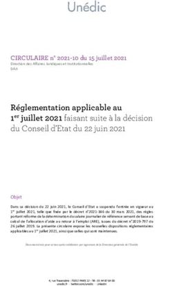 Réglementation applicable au - 1er juillet 2021 faisant suite à la décision du Conseil d'Etat du 22 juin 2021
