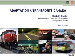ADAPTATION À TRANSPORTS CANADA - Transports Canada Elizabeth Smalley Gestionnaire, Politique d'adaptation - Climate Risk Institute