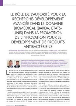 LE RÔLE DE L'AUTORITÉ POUR LA RECHERCHE-DÉVELOPPEMENT AVANCÉE DANS LE DOMAINE BIOMÉDICAL (BARDA, ÉTATS- UNIS) DANS LA PROMOTION DE L'INNOVATION ...