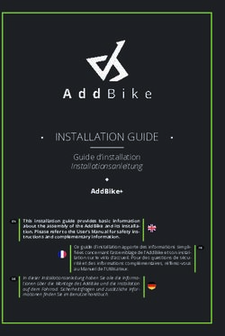 INSTALLATION GUIDE Guide d'installation Installationsanleitung - AddBike