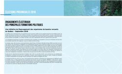 ÉLECTIONS PROVINCIALES 2018 - Engagements électoraux des principales formations politiques - ROBVQ