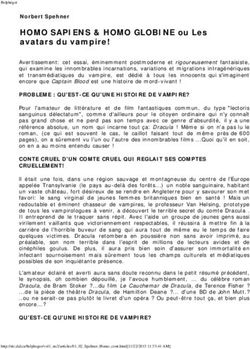 HOMO SAPIENS & HOMO GLOBINE ou Les avatars du vampire!