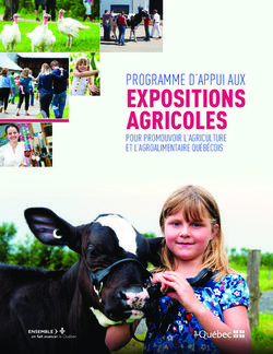 EXPOSITIONS AGRICOLES - PROGRAMME D'APPUI AUX POUR PROMOUVOIR L'AGRICULTURE - MAPAQ
