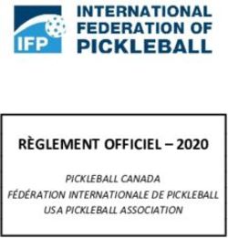 RÈGLEMENT OFFICIEL 2020 - PICKLEBALL CANADA FÉDÉRATION INTERNATIONALE DE PICKLEBALL USA PICKLEBALL ASSOCIATION - Fédération ...
