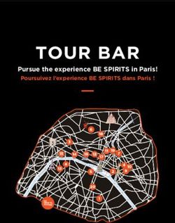 TOUR BAR Pursue the experience BE SPIRITS in Paris! - Poursuivez l'experience BE SPIRITS dans Paris ! - Vinexpo Paris