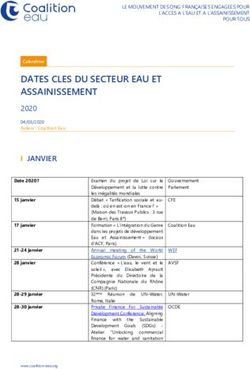 DATES CLES DU SECTEUR EAU ET ASSAINISSEMENT 2020 - Coalition Eau