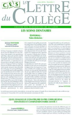 LES SOINS DENTAIRES ÉDITORIAL : Soins dentaires - N 1 / Les Soins dentaires
