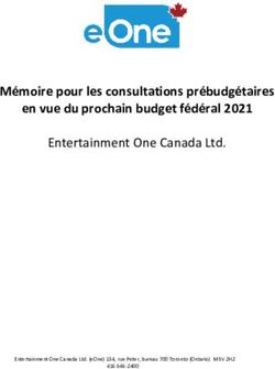 Mémoire pour les consultations prébudgétaires en vue du prochain budget fédéral 2021 - Entertainment One Canada Ltd.