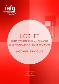 LCB-FT LUTTE CONTRE LE BLANCHIMENT ET LE FINANCEMENT DU TERRORISME MODALIT&Eacute;S PRATIQUES - AFG