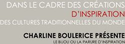 DANS LE CADRE DES CR&Eacute;ATIONS D'INSPIRATION - DES CULTURES TRADITIONNELLES DU MONDE - afeao