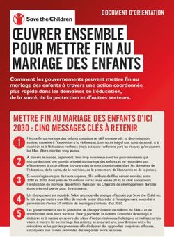 ŒUVRER ENSEMBLE POUR METTRE FIN AU MARIAGE DES ENFANTS