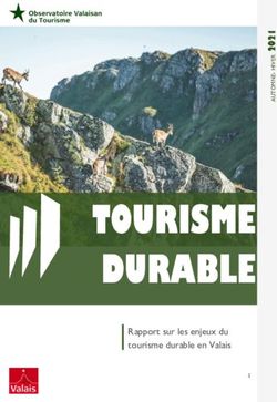 TOURISME DURABLE Rapport sur les enjeux du tourisme durable en Valais