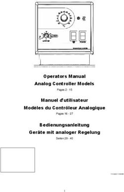 Operators Manual Analog Controller Models Manuel d'utilisateur Modèles du Contrôleur Analogique Bedienungsanleitung Geräte mit analoger Regelung