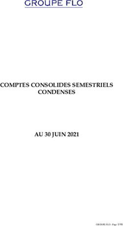 COMPTES CONSOLIDES SEMESTRIELS CONDENSES AU 30 JUIN 2021