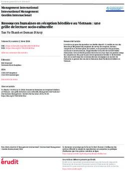 Ressources humaines en réception hôtelière au Vietnam : une grille de lecture socio-culturelle - Érudit