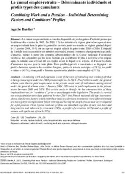 Le cumul emploi retraite - Déterminants individuels et profils types des cumulants Combining Work and a Pension - Individual Determining Factors ...