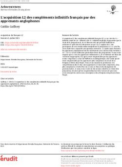 L'acquisition L2 des compl&eacute;ments infinitifs fran&ccedil;ais par des apprenants anglophones - &Eacute;rudit