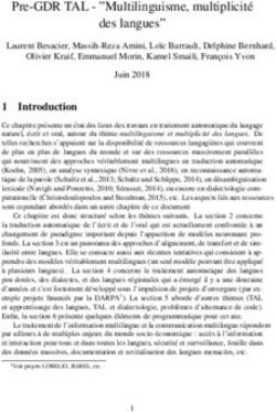 Pre-GDR TAL - "Multilinguisme, multiplicit e des langues" - "Multilinguisme, multiplicit&eacute; des langues"