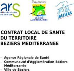 CONTRAT LOCAL DE SANTE DU TERRITOIRE BEZIERS MEDITERRANEE - Agence Régionale de Santé - Communauté d'Agglomération Béziers - Ville de Béziers ...