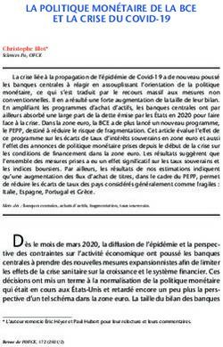 LA POLITIQUE MONÉTAIRE DE LA BCE ET LA CRISE DU COVID-19 - OFCE