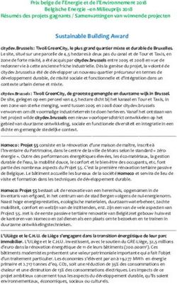 Sustainable Building Award - Prix belge de l'Energie et de l'Environnement 2018 Belgische Energie -en Milieuprijs 2018 R&eacute;sum&eacute;s des projets ...