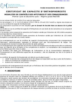 CERTIFICAT DE CAPACITE D'ORTHOPHONISTE MODALITES DE CONTRÔLE DES APTITUDES ET DES CONNAISSANCES