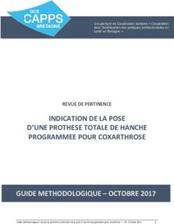 INDICATION DE LA POSE D'UNE PROTHESE TOTALE DE HANCHE PROGRAMMEE POUR COXARTHROSE GUIDE METHODOLOGIQUE - OCTOBRE 2017