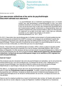 Les assurances collectives et les soins de psychothérapie Document adressé aux assureurs