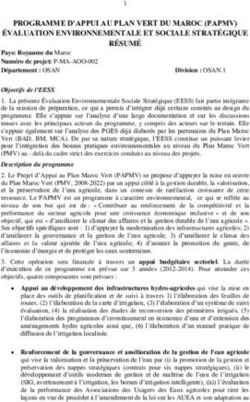 PROGRAMME D'APPUI AU PLAN VERT DU MAROC (PAPMV) &Eacute;VALUATION ENVIRONNEMENTALE ET SOCIALE STRAT&Eacute;GIQUE R&Eacute;SUM&Eacute; - R&eacute;sum&eacute; EESS