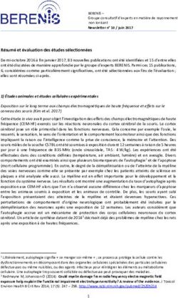 Résumé et évaluation des études sélectionnées - Juni 2017