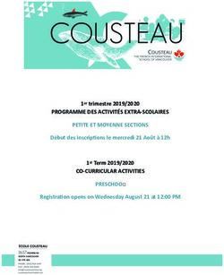 PROGRAMME DES ACTIVITÉS EXTRA-SCOLAIRES PETITE ET MOYENNE SECTIONS CO-CURRICULAR ACTIVITIES PRESCHOOL - Cousteau School