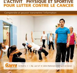 L'ACTIVITÉ PHYSIQUE ET SPORTIVE POUR LUTTER CONTRE LE CANCER - Comprendre et pouvoir transmettre l'information